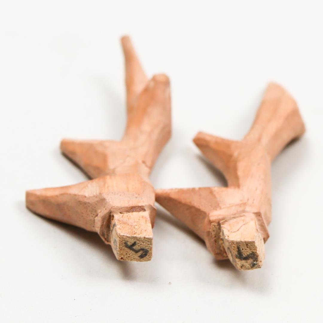 奈良人形師 染川宗進 鹿 木彫 置物 共箱