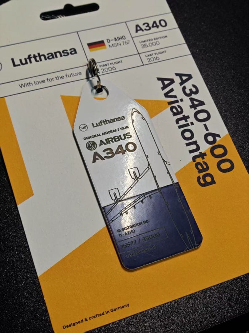 LH ルフトハンザ航空Aviationtag A340-600 コンビ色