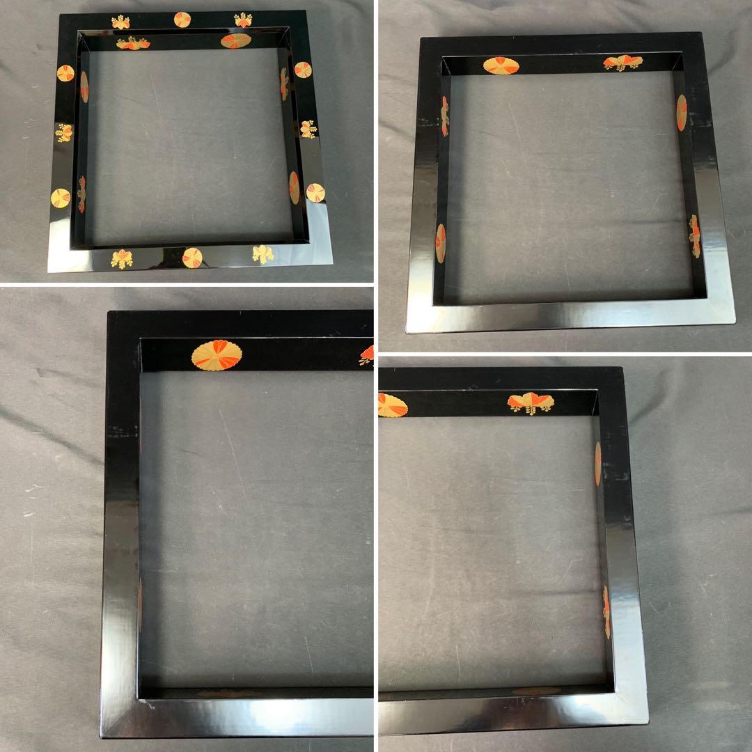 E150 送料無料　黒塗炉縁　高台寺蒔絵　塗師陽斎造　茶道具　茶室　茶道　共箱