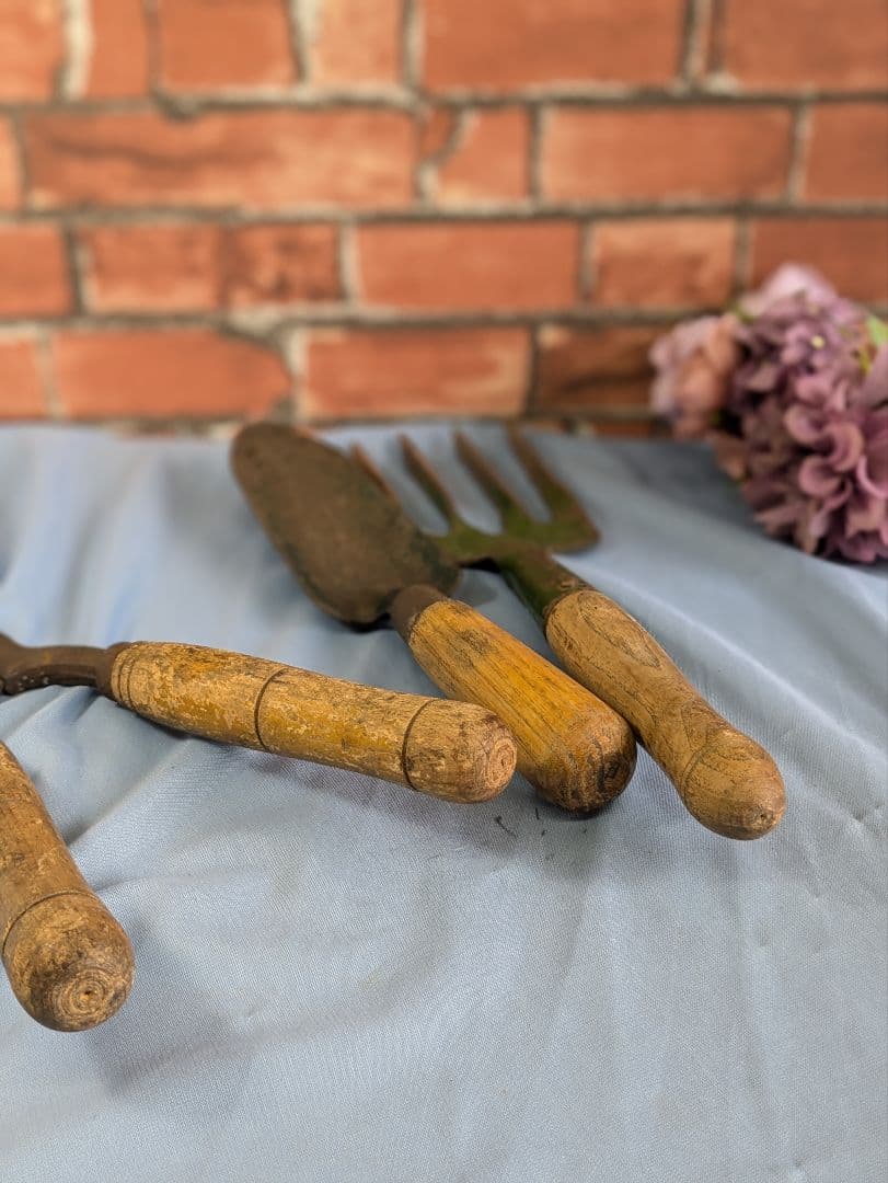 イギリス アンティーク ガーデニングツール園芸用品 3点セット