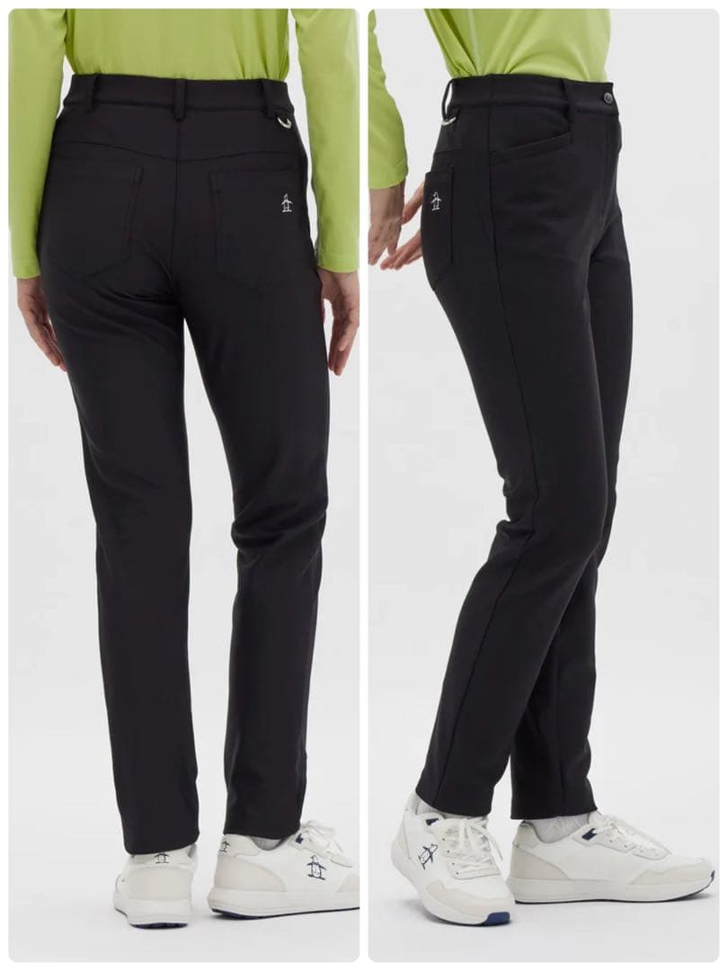 試着のみ！2025秋冬モデル・マンシングウェア ゴルフパンツ7黒/レディース
