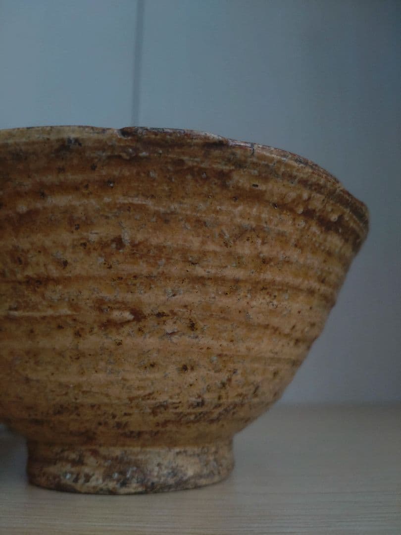 【伝世品】江戸時代　伊羅保　茶碗　李朝　高麗青磁　青井戸