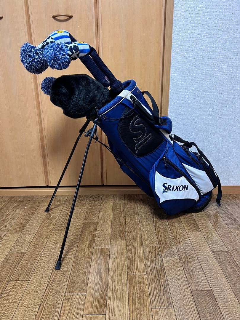 スリクソン　スタンド　キャディバッグ　ネイビー　アイアンカバー　ヘッドカバー付き