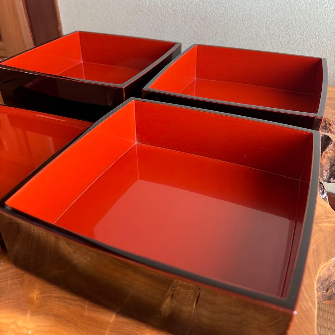 輪島塗 三段重 お重 共箱 桐箱