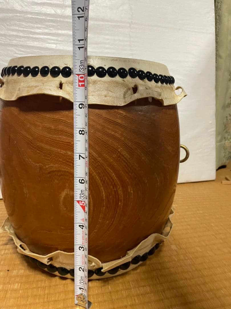 和太鼓　長胴太鼓　小ぶりのケヤキ製太鼓