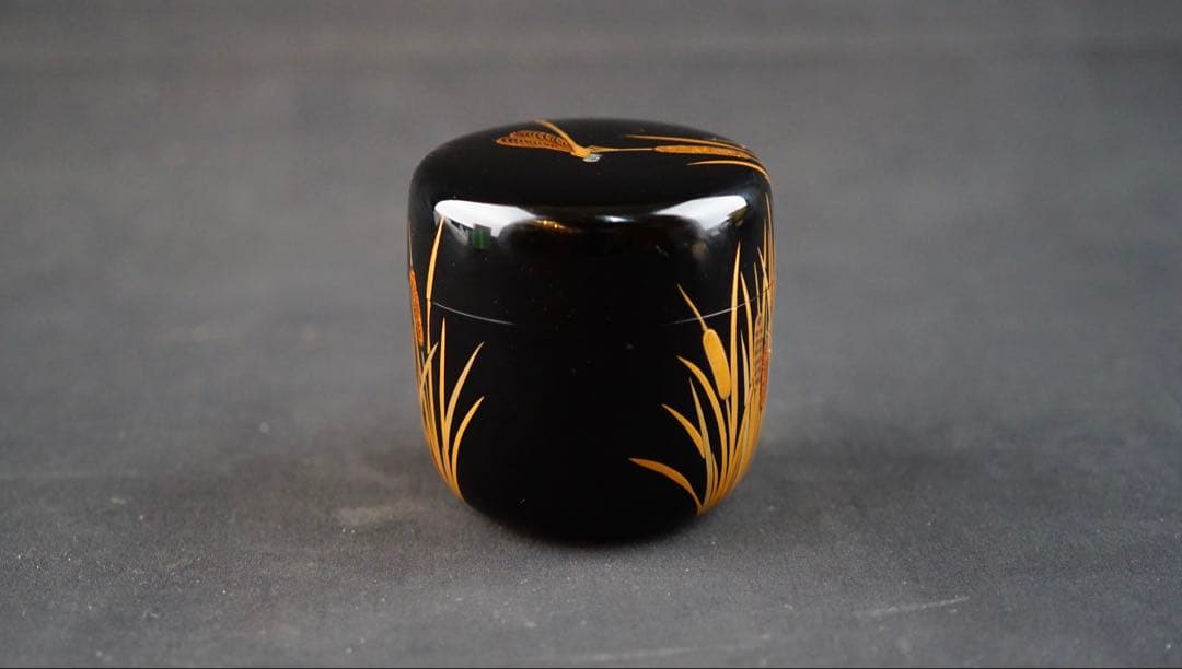 輪島塗　蜉蝣蒔絵　棗　内銀地　中嶋宗峰