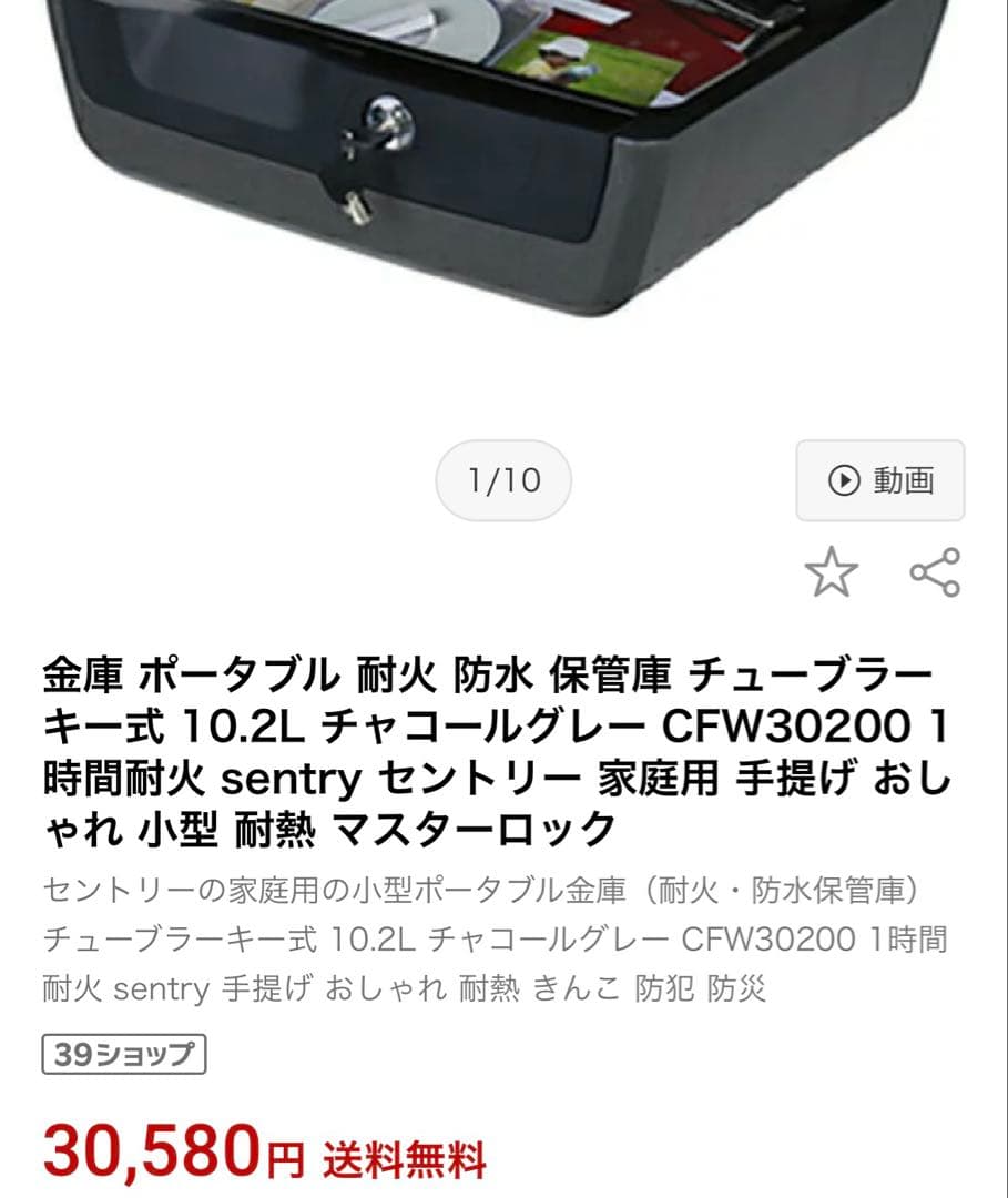 新品セントリーセーSentrySafe CFW30200ポータブル金庫10.2L
