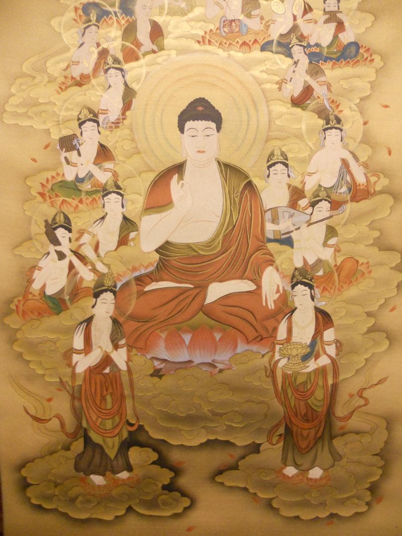 サブミツ掛け軸 片山白樹 二十五菩薩 絹本 希少 軸装 茶道具 掛軸 美品