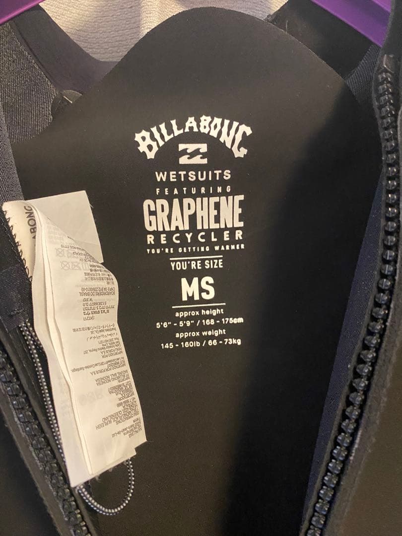 ビラボンウエットスーツgraphere 4mm 3mm フルスーツ中古品