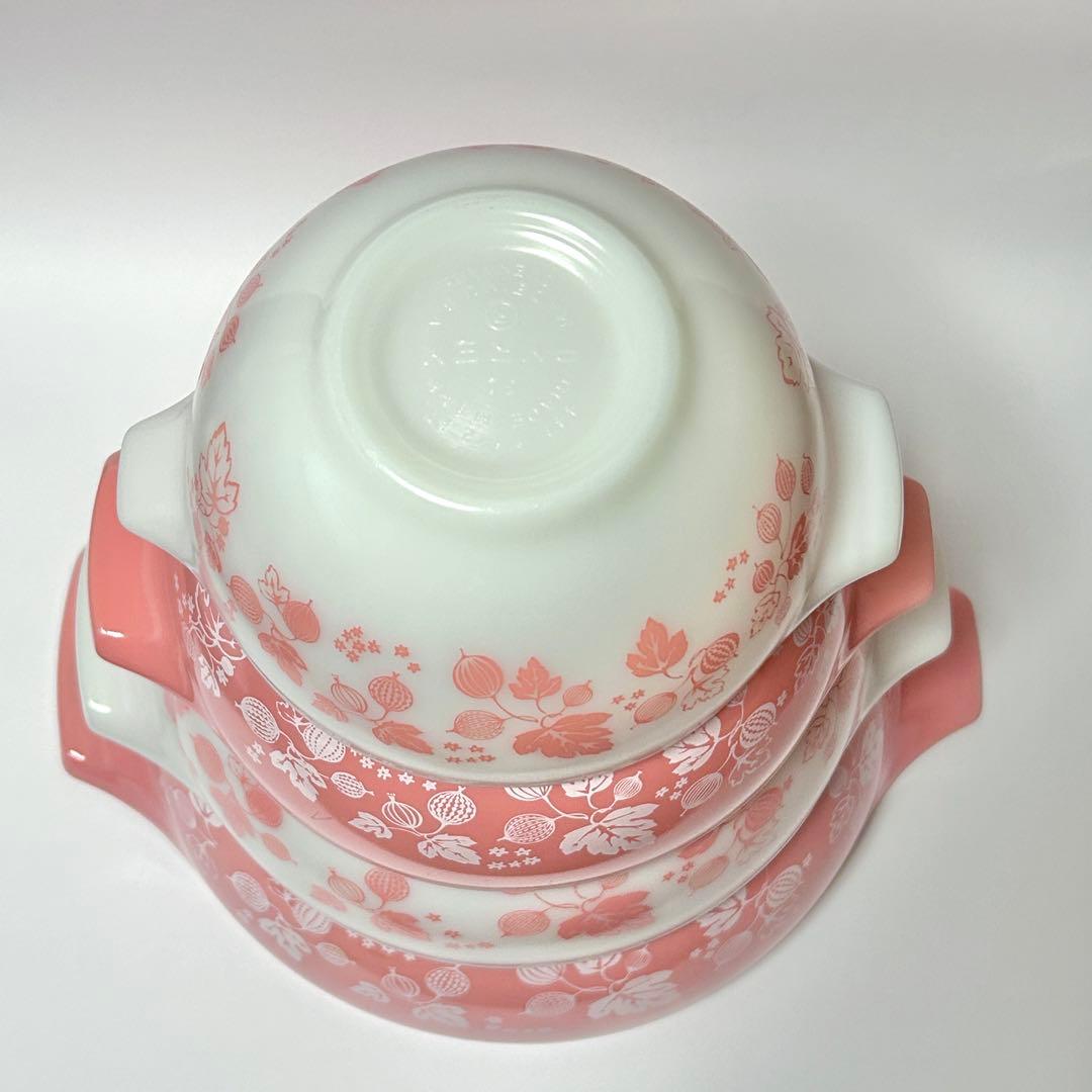 Vintage Pyrexグーズベリー シンデレラミキシングボウルセット 美品