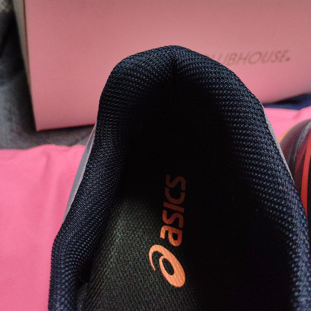 着用1回アシックス　ゲルレゾリューションX25.5cm 2Eグレー オレンジ