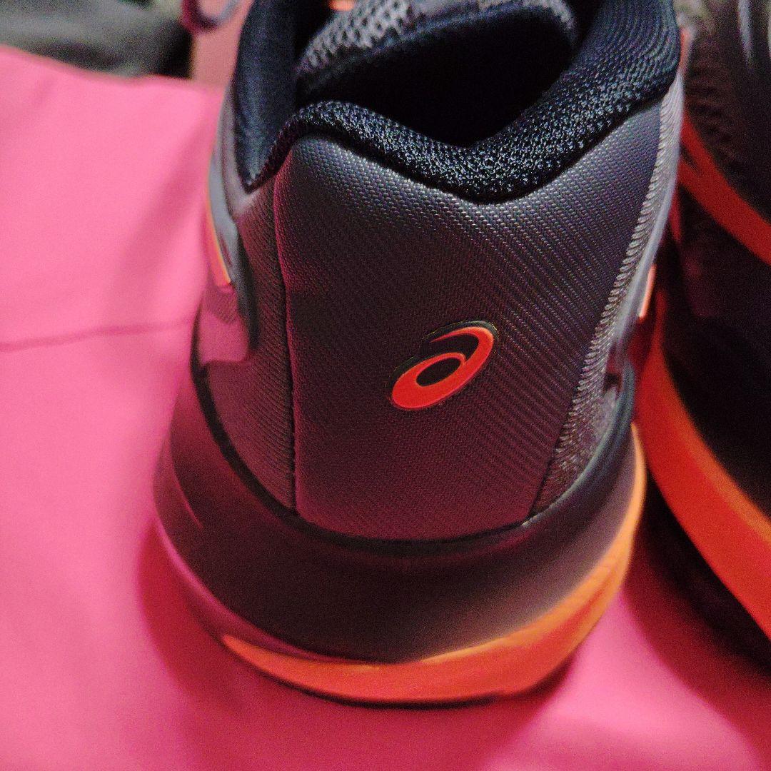 着用1回アシックス　ゲルレゾリューションX25.5cm 2Eグレー オレンジ