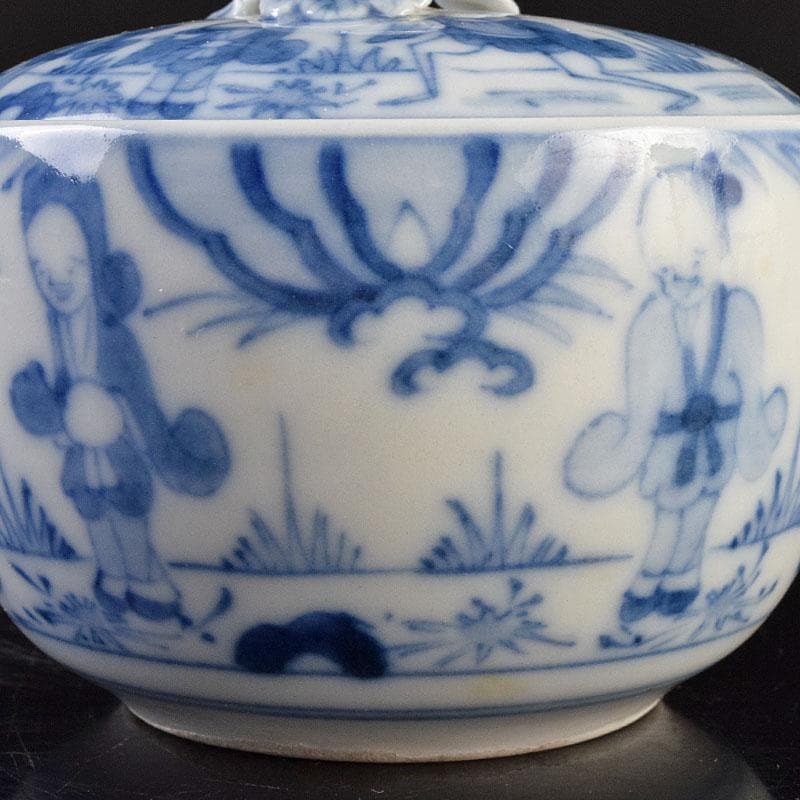 煎茶道具　平戸焼　染付　人物文　宝瓶　V　R9205