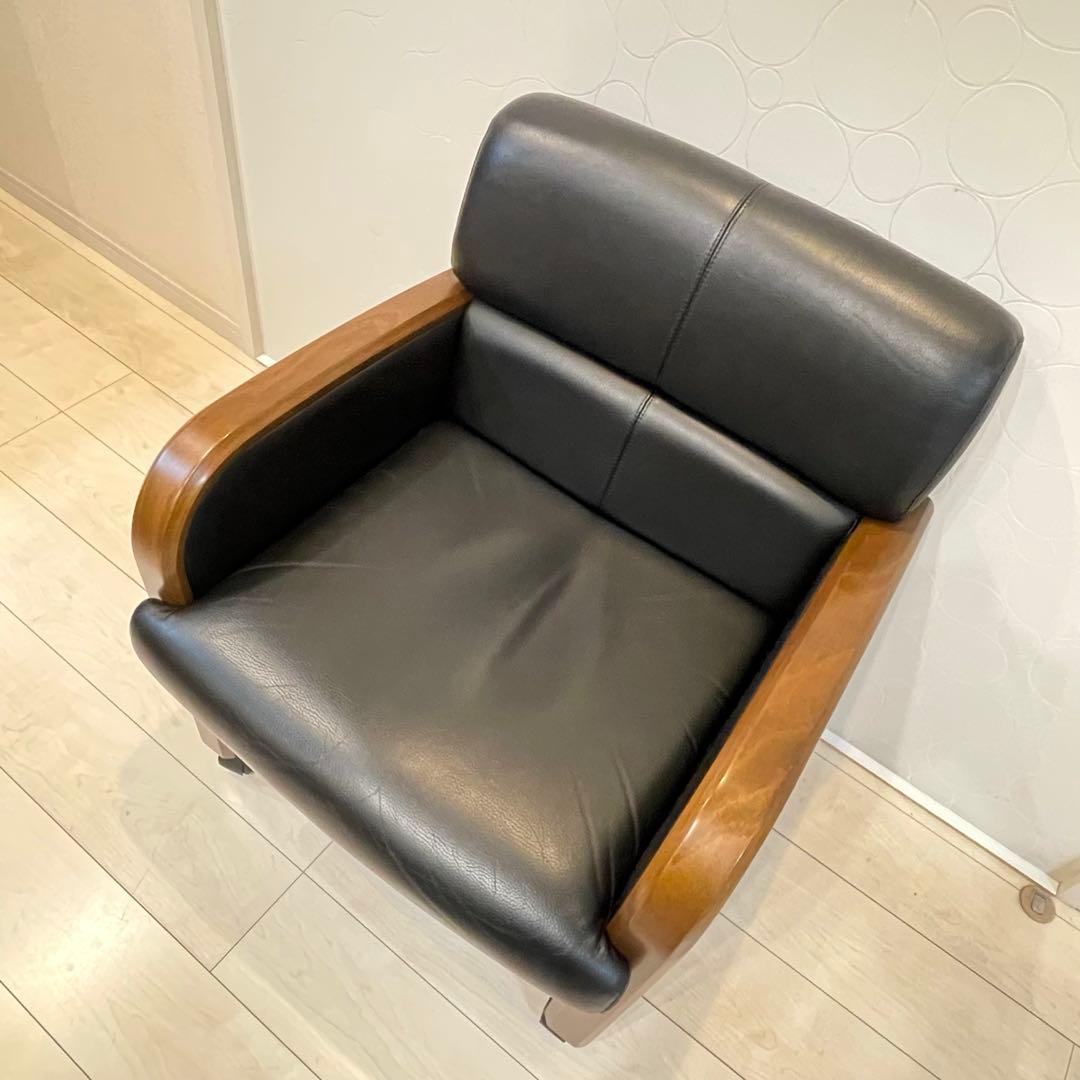 【美品】KOKUYO EARA ミーティングチェア 椅子 木肘 キャスター付 ②