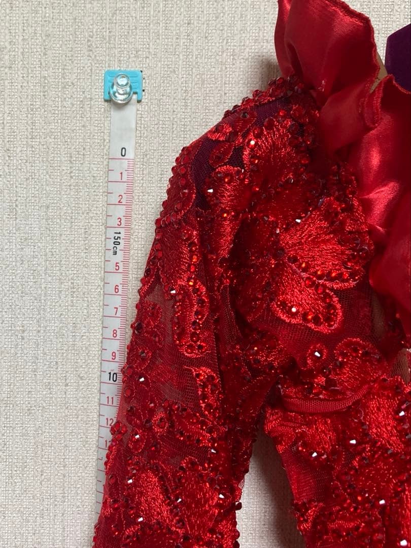 gentil 赤　ドレス　社交ダンス　スタンダード