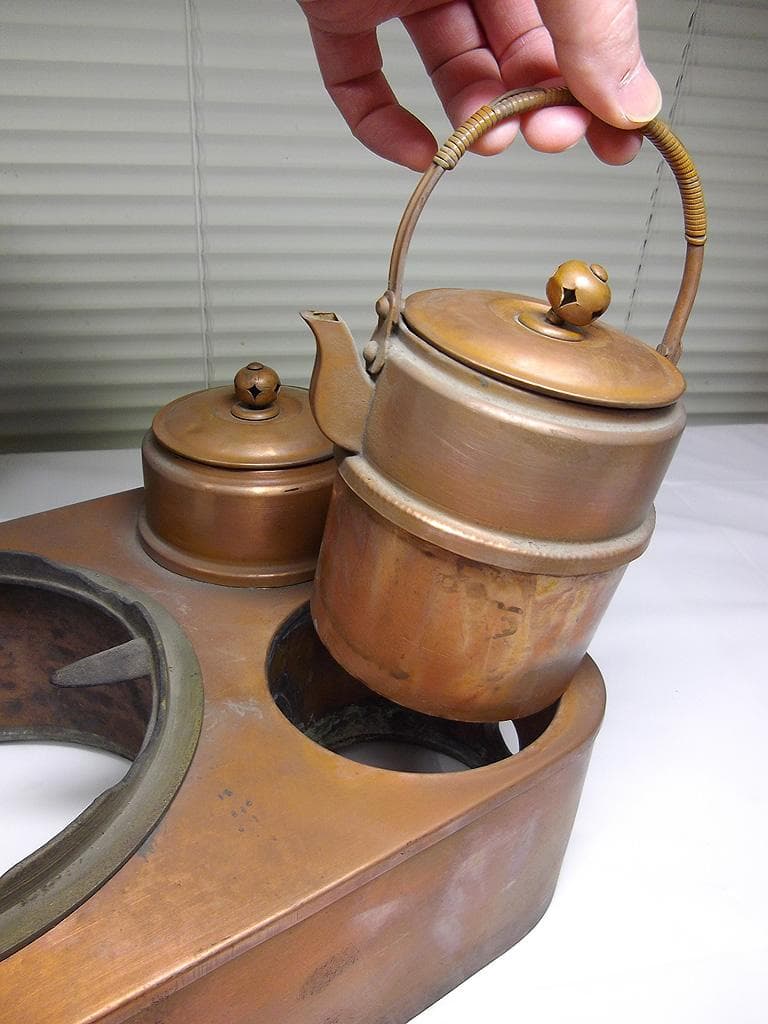 幅65cm 江戸火鉢 関東火鉢 長火鉢 燗銅壺 酒燗器 五徳つき 囲炉裏