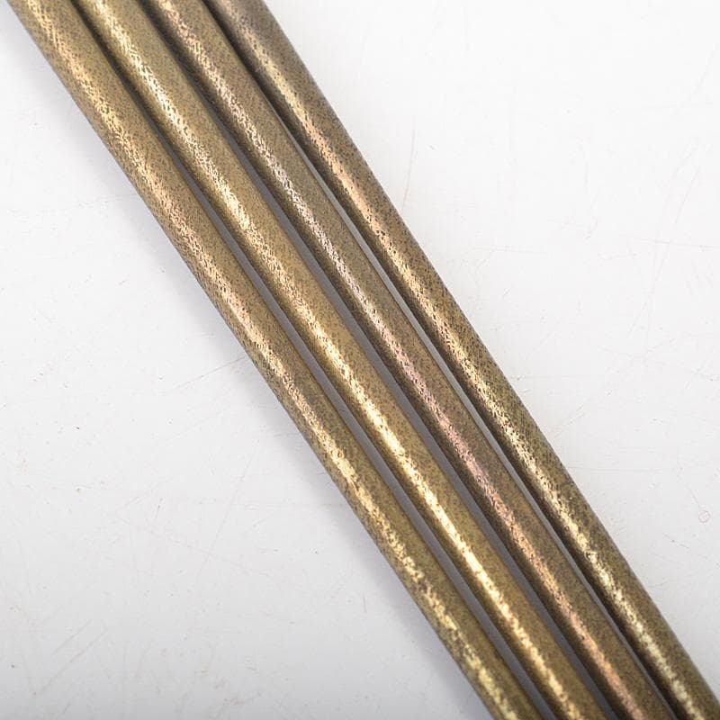 茶道具　黄銅　松笠頭　火箸　2組　時代箱付　C　6069