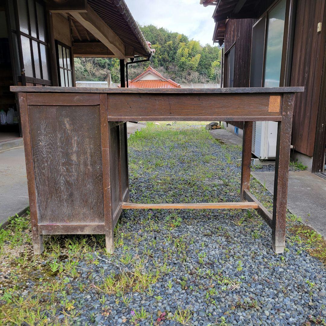 旧国鉄備品 / 木製 / 片袖机 / 引き出し付き 昭和レトロ