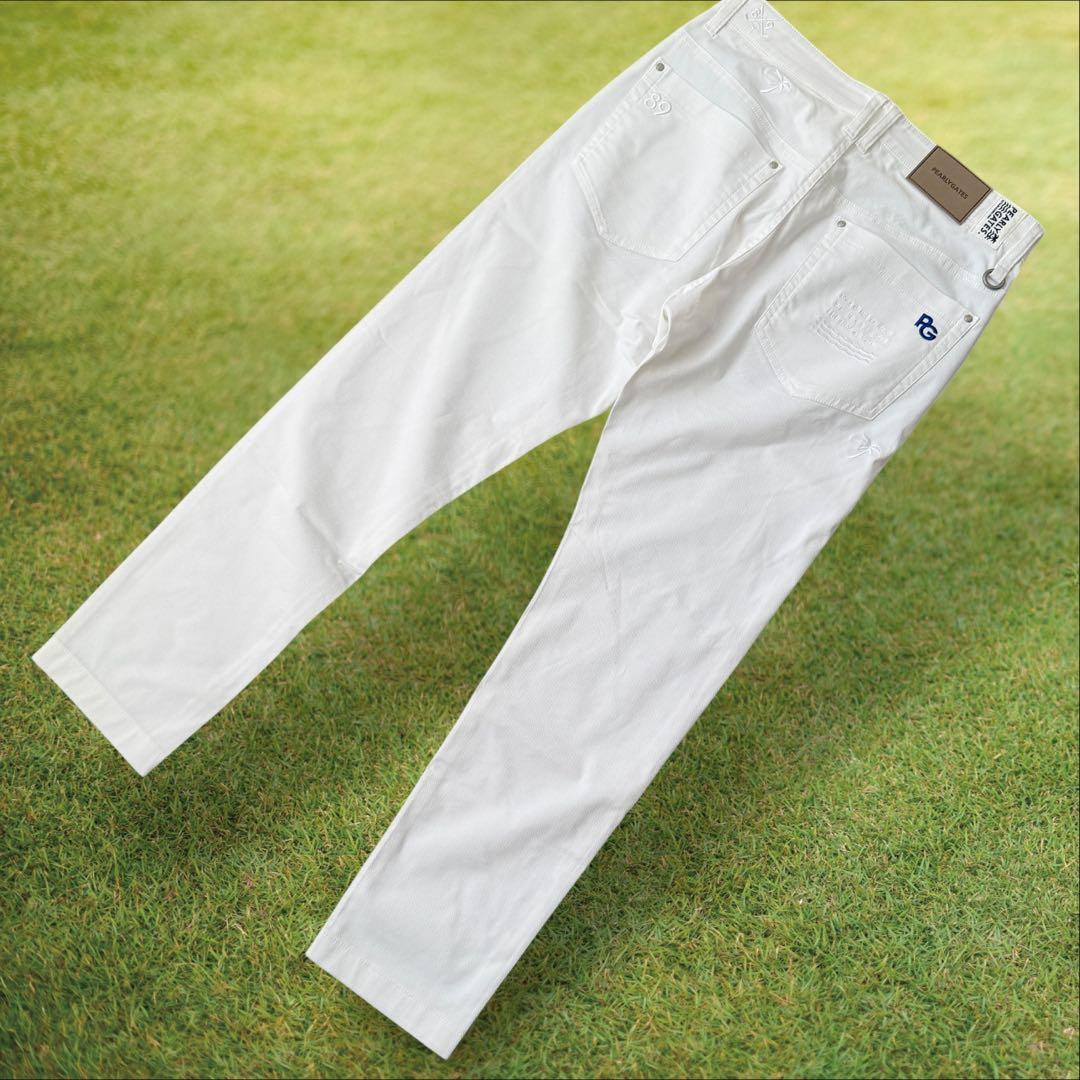 現行モデル　美品　パーリーゲイツ　パンツ　白　S〜M相当　ホワイト　コットン　3