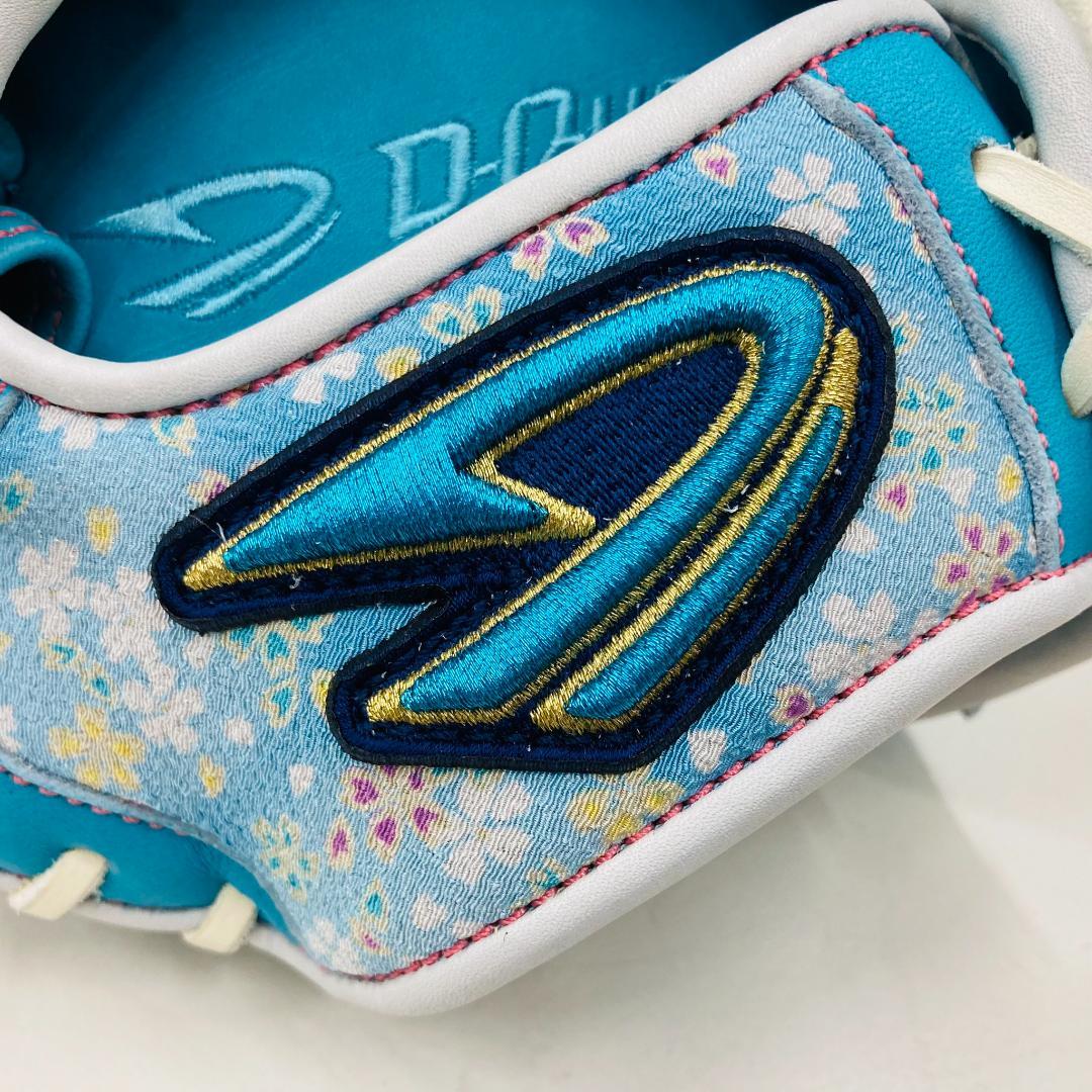 ディークエスト　オリジナルオーダーグラブ　軟式用　内野手用　ちらし水色カラー