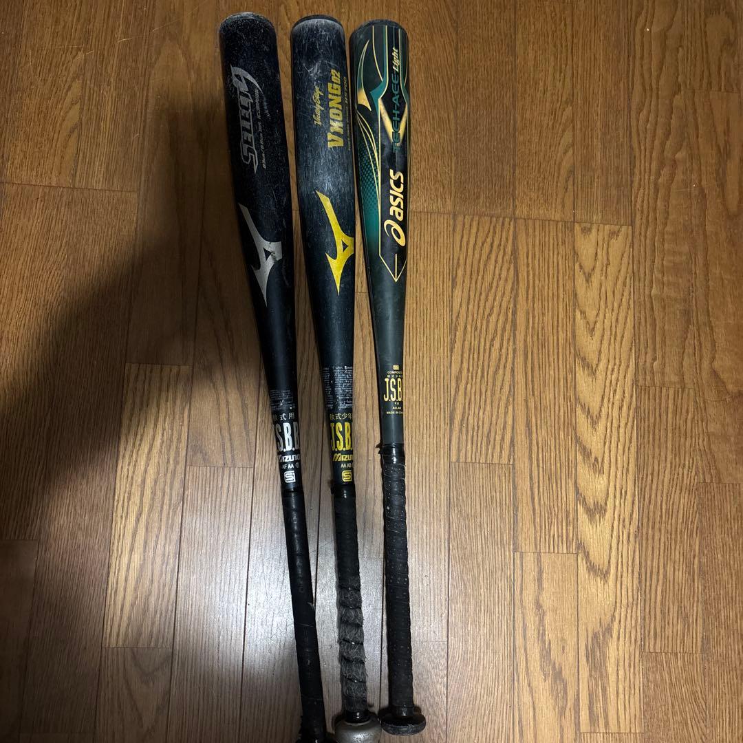 軟式野球バット　金属×2 複合×1