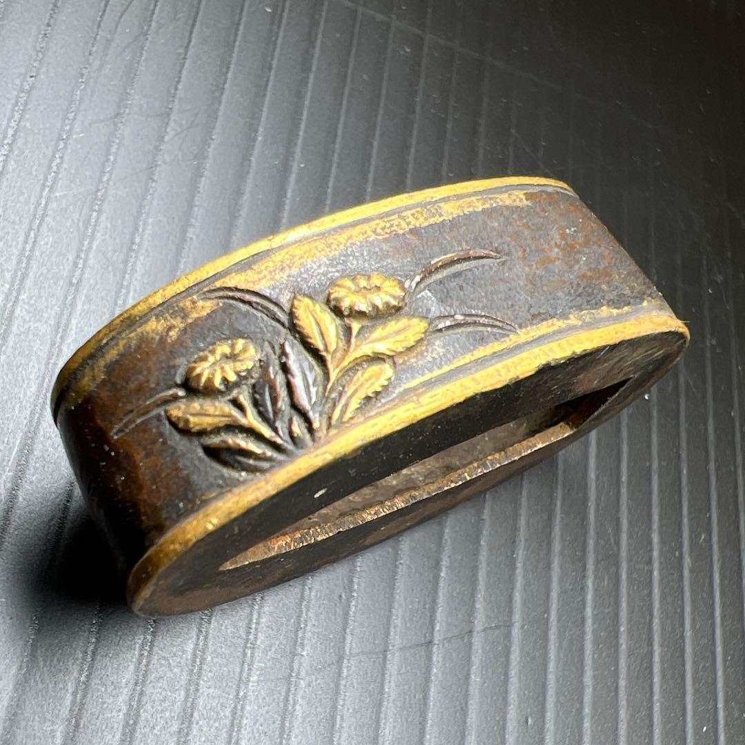 江戸時代　刀装具　金象嵌縁頭　25g 東Y7-0820ア㉞