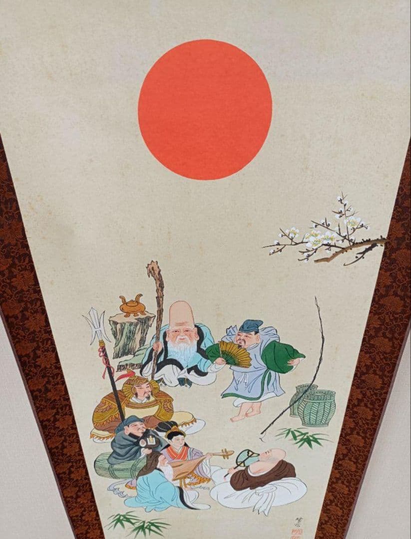 開運!【七福神 宴】掛軸 縁起物 おもてなし 絵 金運 商売繁盛 インテリア