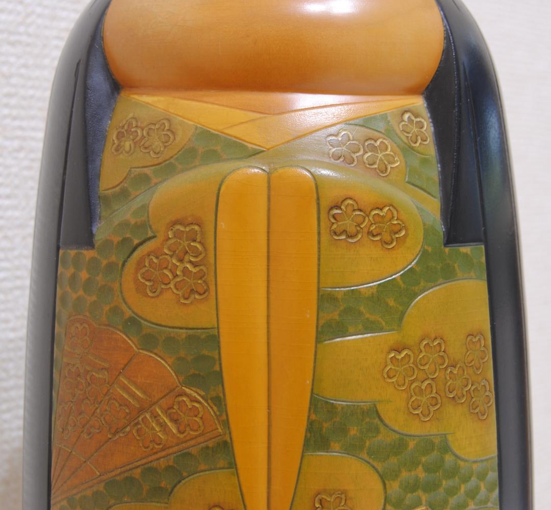 内閣総理大臣賞受賞作家 ★ 吉田多加志 創作こけし「伊勢」 高27㎝ 立札付