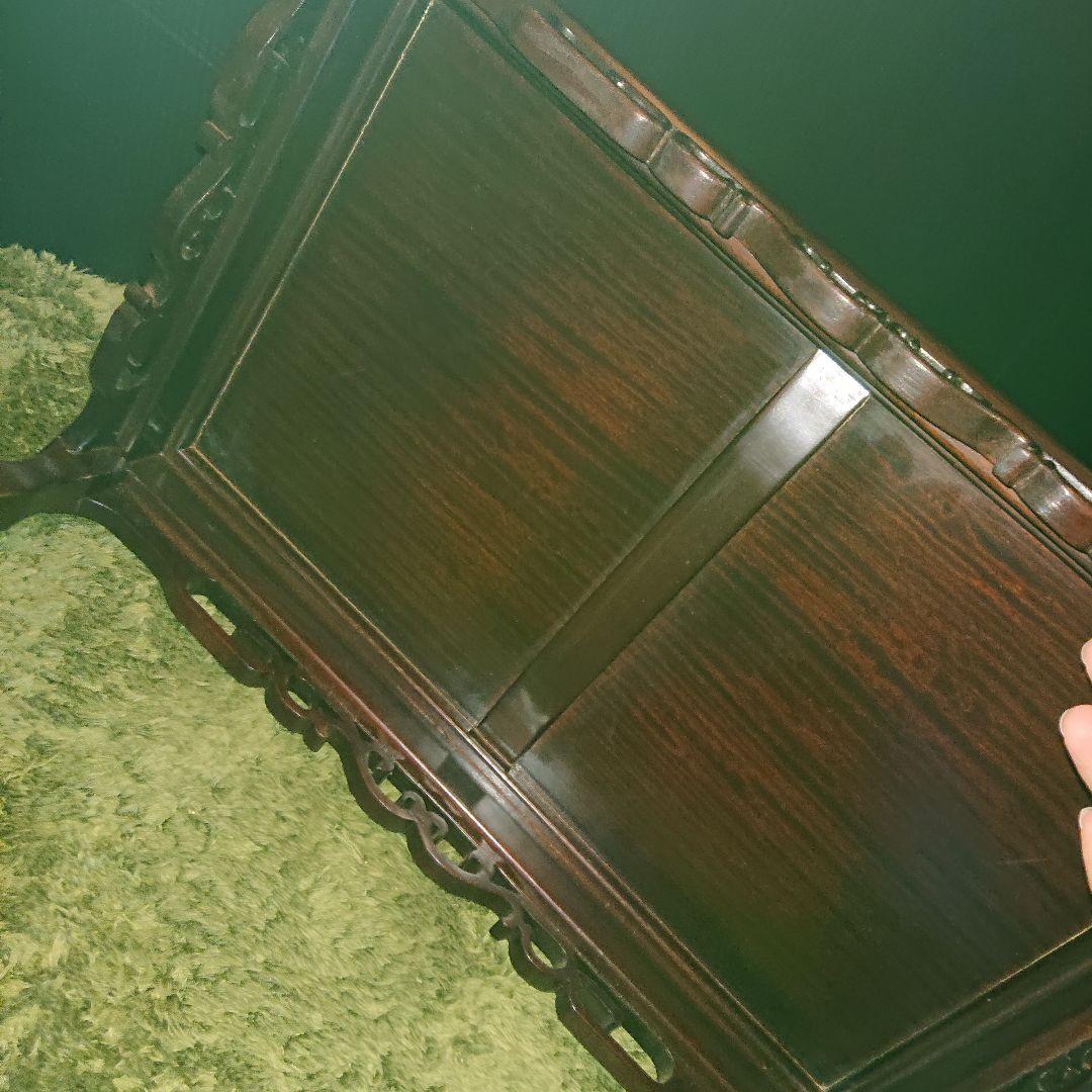 唐木細工、花台、透かし彫り