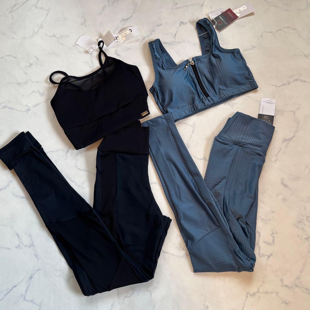 CAJUBRASILヨガウェアブラック・ペトロリウムブルーセットアップ×2新品