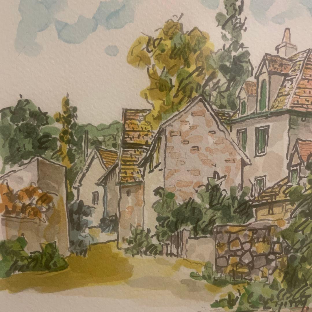 田辺栄次郎　「ラ•シャターの街角」オリジナルリトグラフ　絵画　限定　ギャラリー