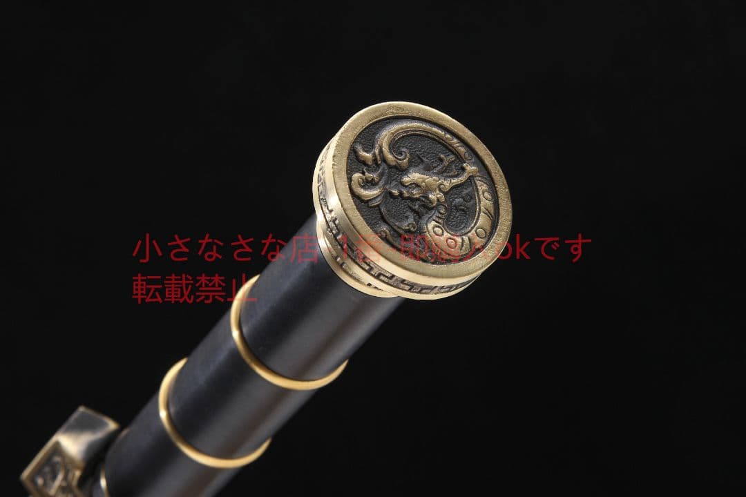 如意漢剣八面模様鋼黒檀  古兵器 武具 刀装具 日本刀 模造刀 居合刀