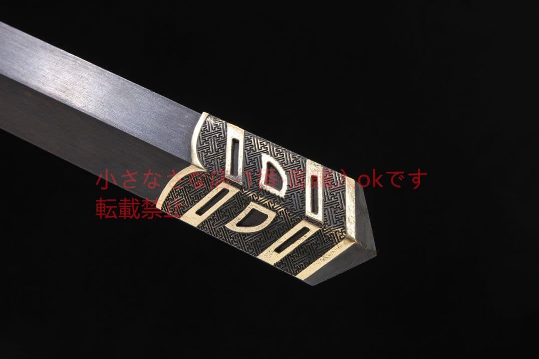 如意漢剣八面模様鋼黒檀  古兵器 武具 刀装具 日本刀 模造刀 居合刀