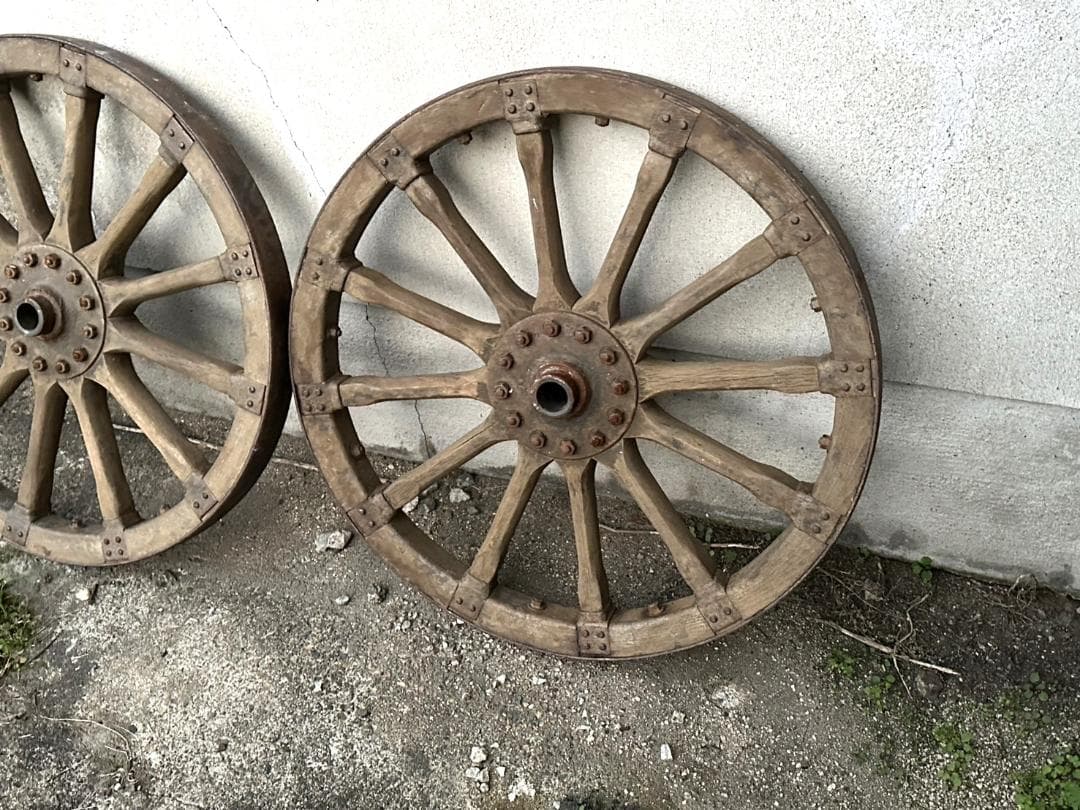 レア品 旧家 蔵出し 野戦砲 車輪 直径-約70cm 旧日本軍 大砲 骨董