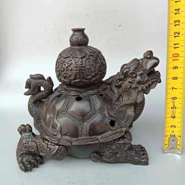 銅器 竜亀薫香炉 茶道具 香道具 工芸品 美術品 置物