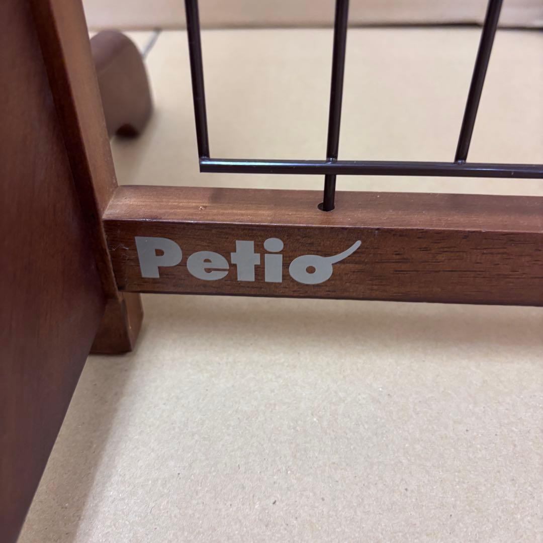 Petio 木製置くだけゲート ダークブラウン