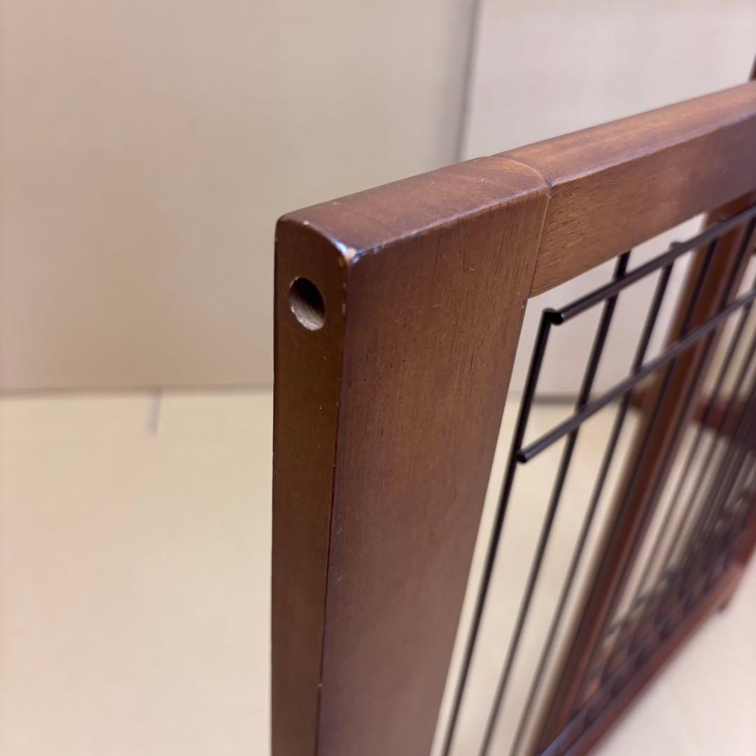 Petio 木製置くだけゲート ダークブラウン