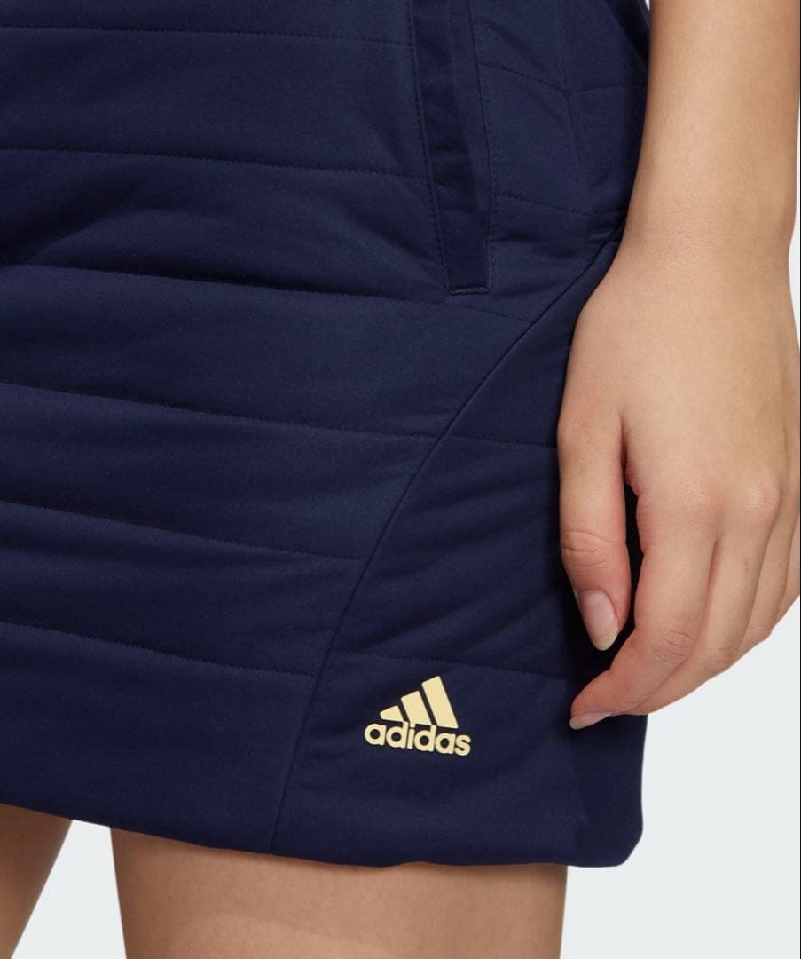 新品✨アディダスゴルフ　上下　タートルネックシャツ　中綿スカート　ネイビー　 L