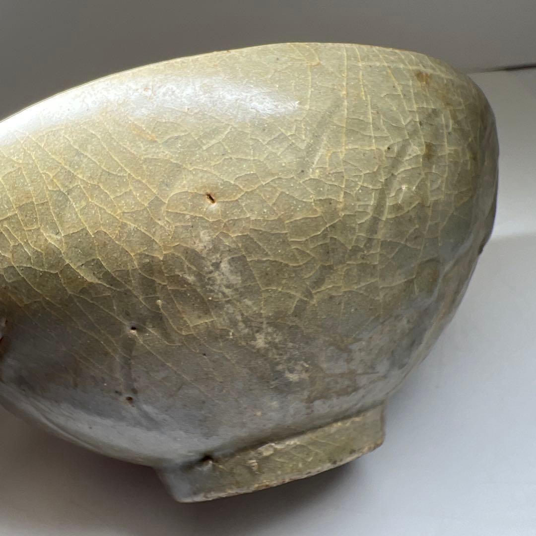 16世紀高麗青磁　蓮陽刻文鉢　口径16㎝　東Y7-1003☆2F