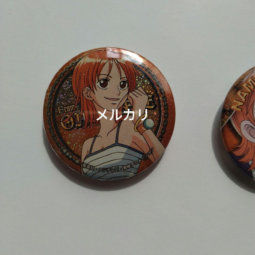 ワンピース　ナミ　ミニ缶バッジ　2個セット　当時物　キラ1、通常1　お値下げ不可