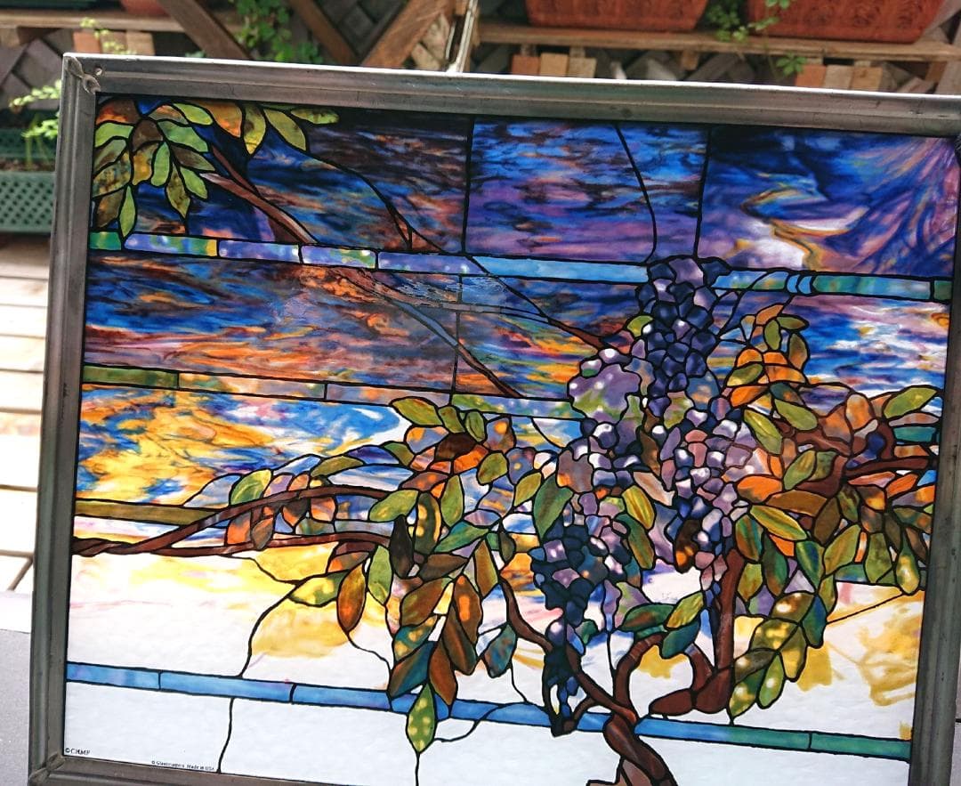 ルイスCティファニー ステンドグラス Transom藤の欄間グラスマスターズ社