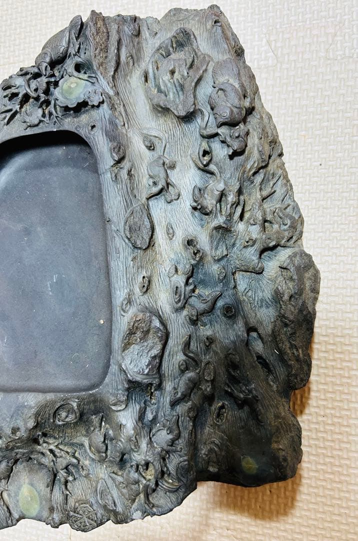 中国・書道具/名石 清時代文房四宝端渓硯/魚脳凍・天青色、赤紫色咽脂暈Y106