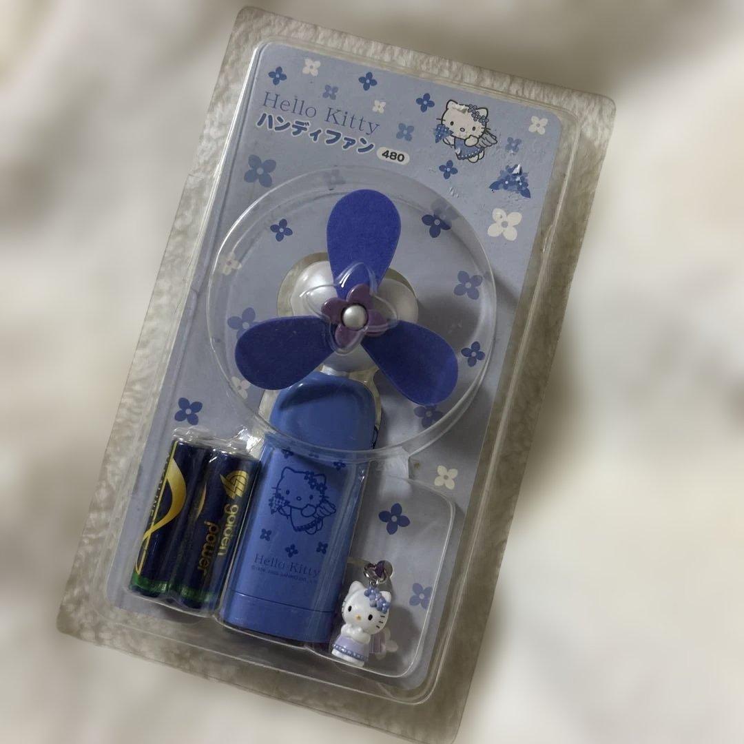 レトロ☆ハローキティ エンジェルキティミニファン ハンディファン マスコット付き