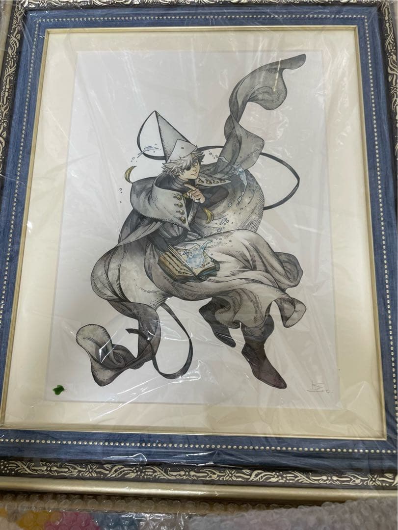 白浜鴎 とんがり帽子のアトリエ 原画展 額付き アートグラフC 直筆サイン入