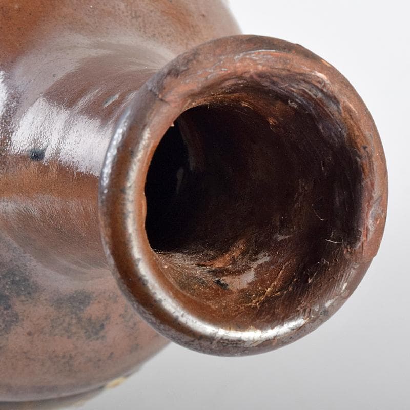 桂又三郎極め　江戸中期　古丹波　白釉花文徳利　V　R7664B