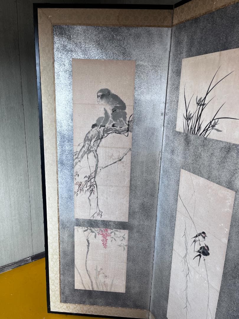 ★直接引き取り限定★屏風　日本画　風景画　詳細不明