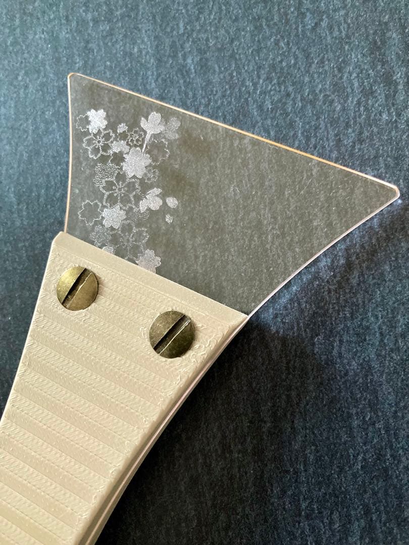 アクリル撥　小さめ　津軽三味線　女性　子供　桜刻印