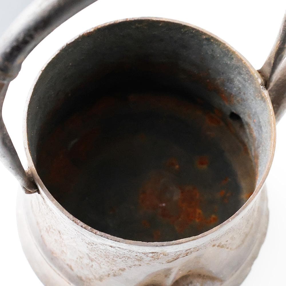 南部鉄瓶 大祐堂 笹竹文 鉄瓶 大振り 松笠摘み 竹提手 湯沸し茶道具 煎茶道具