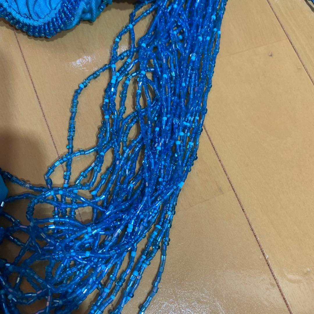 定価6万　青いビーズ装飾 ベリーダンス　衣装