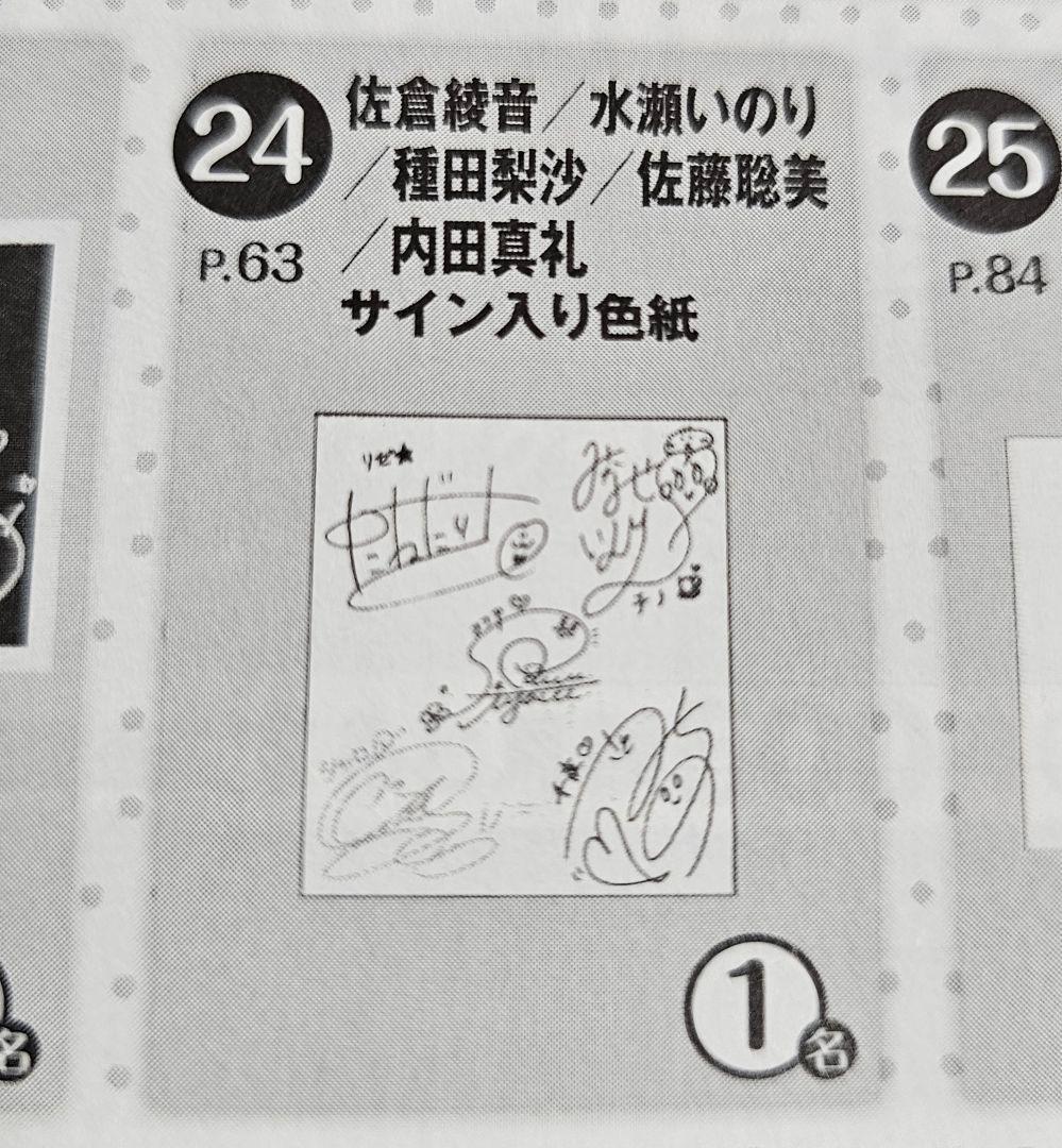 ご注文はうさぎですか?　キャスト5名　直筆サイン入り色紙　抽選当選品　当選通知付